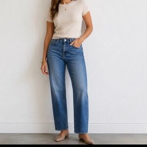 Athleta Women's Straight Leg Jeans in Medium Blue Denim